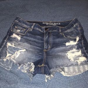 Ripped jean shorts